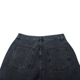 ミッドナインティバギーデニムパンツブラック