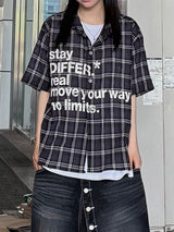 stay check cropped shirt