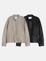 Bella Biker Leather Jacket (2color)