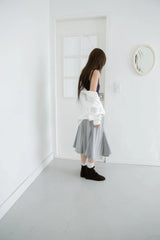 stripe banding flare midi skirt(3colors)