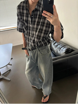 [S/S] ティンチェックハーフシャツ(4color)