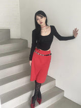 Minimal Cotton Long Skirt