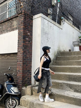 スパークデストロイデニムバミューダパンツ