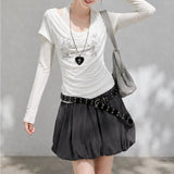 Rielle Cowl Graphic Layered T-shirt