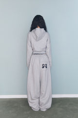 CONTRAST PATCH ZIP-UP GREY