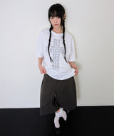 フラワークロスTシャツ - ホワイト