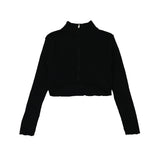 zip cropped knit