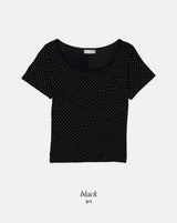 BY Dot Slim Crop Short Sleeve T-shirt (3color)