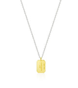 26SS★ [Premium Plating] Volume Square AB TAG Necklace