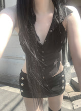 Eriso button halter top (black)