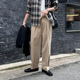 LMN DeFace Two-Tuck Cotton Semi-Wide Pants (4 colors)
