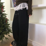 コハシフォンレースレイヤードツーウェイスウェットパンツ
