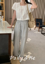 striped banding pants