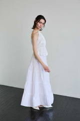 PEARL HALTERNECK TOP / WHITE