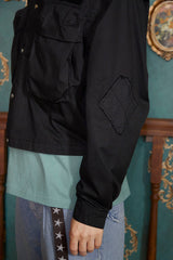 POCKET ARGYLE SHORT JACKET / BLACK