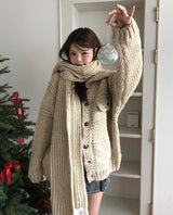 [wool20%] エリーぼかしハンドメイドニットカーディガン