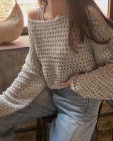 Punching knit & sleeveless set