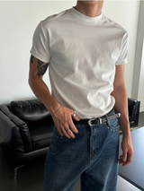 [4SEASON] ショルダーラインセミマッスルフィットTシャツ(4color)