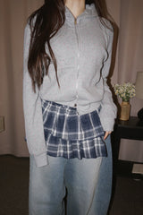 checkered layered frill wrap skirt