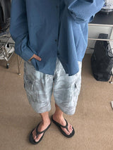 ASCLO ウォッシュドカモデニムハーフパンツ (2color)
