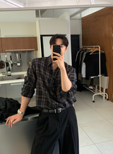 Cali Herringbone Semi Overfit Check Shirt