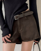 Bret low-rise shorts & belt set