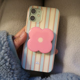 ピンクフラワースマホグリップ