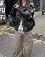 Humming leather jacket