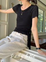 Layered Ribbon T-Shirt(3color)