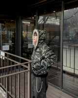 Night camo raccoon fur hood padding