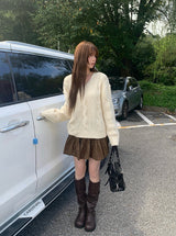 Search レザーヴィンテージアイレットバックルショルダーバッグ