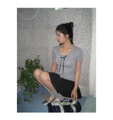 ribbon frill sweet short-sleeved knitwear