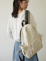 Ruffle ribbon backpack_ivory