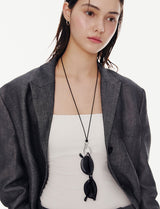 26SS★ [Premium Plating] Etreve AB(W) Knot Double Big Wave Necklace