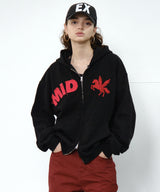 mid horse zip up (black)