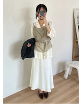 ディオン ピンタック マーメイド ロング スカート
