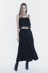 レイヤープリーツスカート black