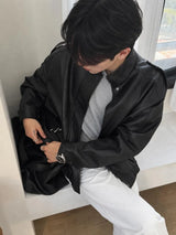 ASCLO モノハイネックレザーブルゾン (2color)