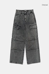 ネスピグメントウォッシュカーゴデニムパンツ