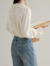 French Ruffle Cuff Romantic Blouse