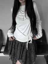 slim wrap shirring strap T (2color)