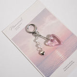 Clear Heart Resin Keychain Bag Charm