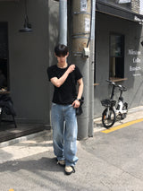 ノエアミュージックヘンリーネックショートスリーブTシャツ3C