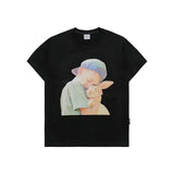24FW RABBIT HUG BOY BABY FACE SHORT SLEEVE T-SHIRT (OVERSEAS EXCLUSIVE) BLACK