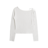 リボンワンショルダーTシャツ