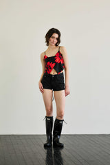 FLUTTER TOP / RED