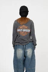 Motorcycle Vintage Crop Long Sleeve T-Shirt