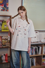 Dino Stitch Embroidered Short Sleeve Tee