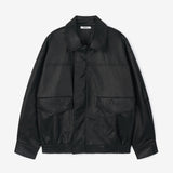 Oversized Leather Jacket Black