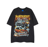 ヴィンテージカーウォッシュプリントルーズ半袖Tシャツ